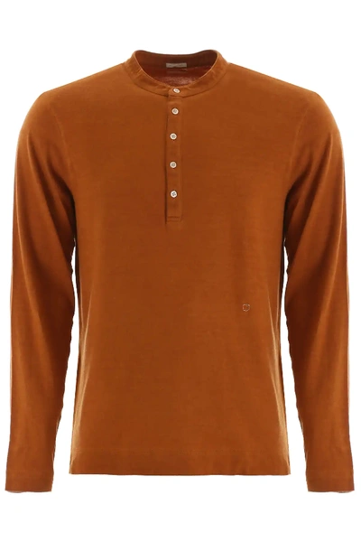 Shop Massimo Alba Henley Shirt In Orange