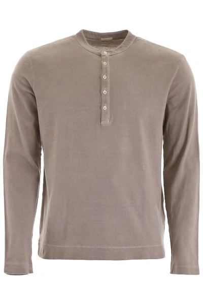 Shop Massimo Alba Henley Shirt In Grey