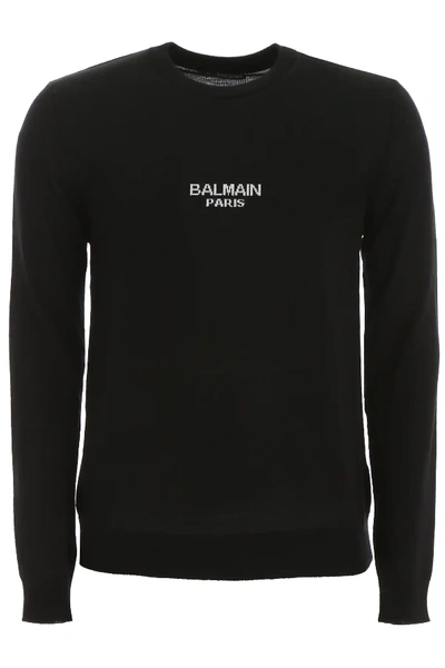 Shop Balmain Logo Pullover In Black