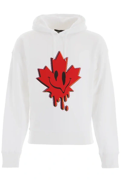 Shop Dsquared2 Maple Leaf Hoodie In White