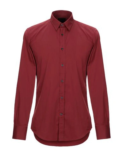 Shop Antony Morato Solid Color Shirt In Brick Red