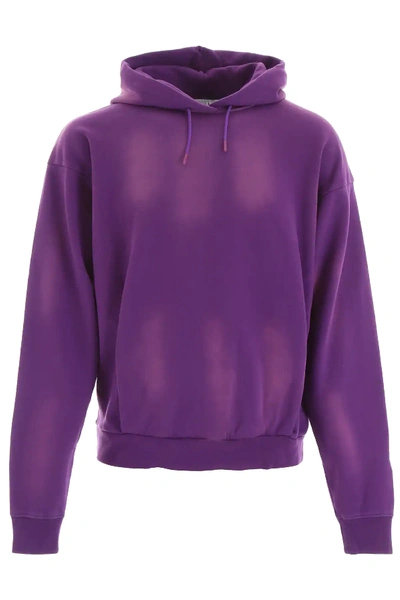 Shop Martine Rose Hoodie With Embroidered Logo In Purple