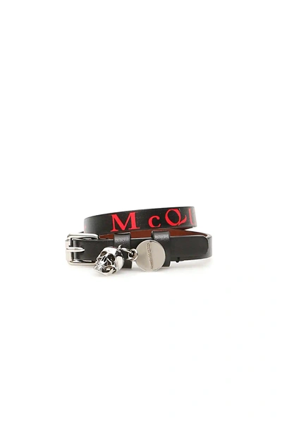 Shop Alexander Mcqueen Wrap Bracelet In Black,red