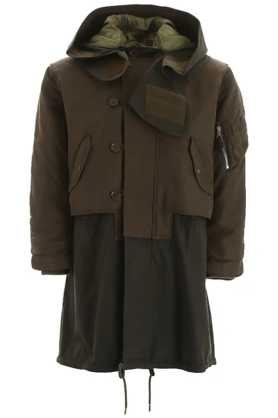 Shop Burberry Barkby Parka In Khaki,green