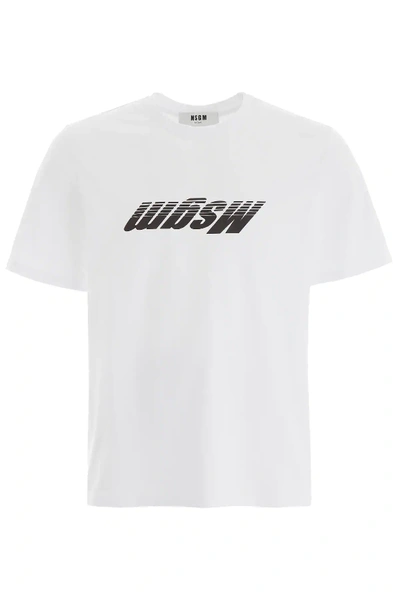 Shop Msgm Logo Print T-shirt In White