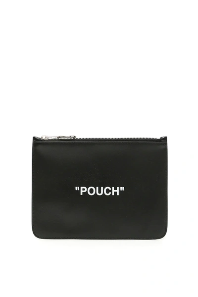 Shop Off-white Quote Flat Pouch In Black
