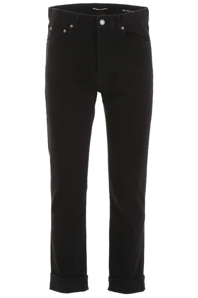 Shop Saint Laurent Straight Leg Jeans In Black