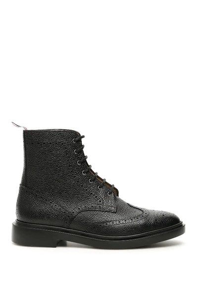 Shop Thom Browne Wingtip Boots In Black
