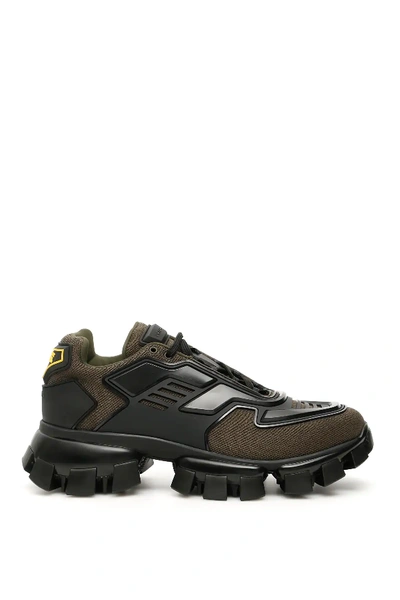 Shop Prada Cloudbust Thunder Sneakers In Green,khaki,black