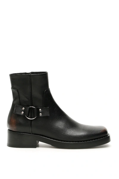 Shop Raf Simons Leather Boots In Black