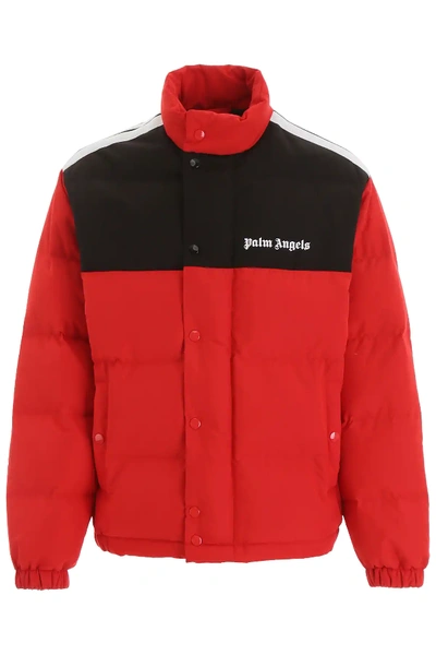 Shop Palm Angels Waterproof Puffer Jacket In Red,black,white