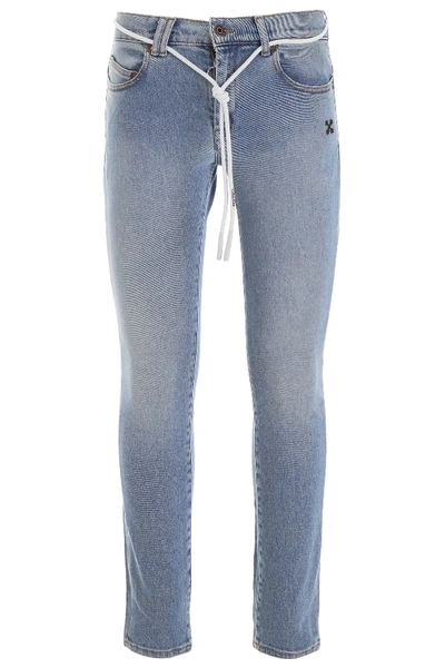 Shop Off-white Skinny Diag Jeans In Blue