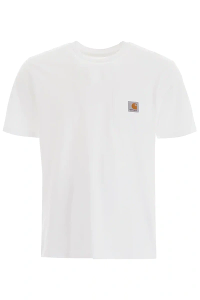 Shop Carhartt Logo Patch T-shirt In White