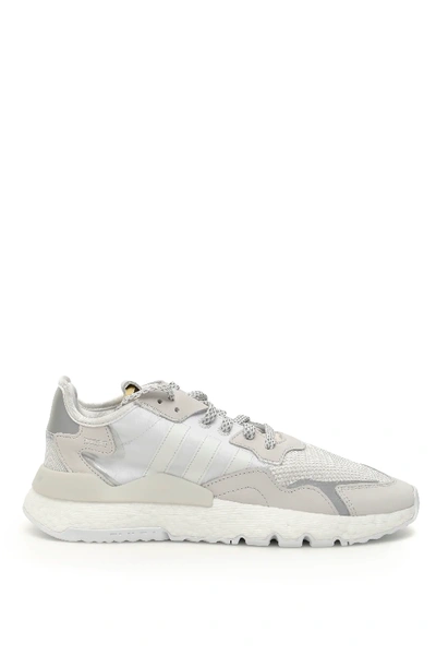 Shop Adidas Originals Nite Jogger Sneakers In White,grey