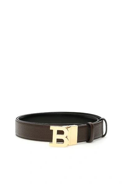 Shop Bally Reversible B Buckle Belt In Brown,black