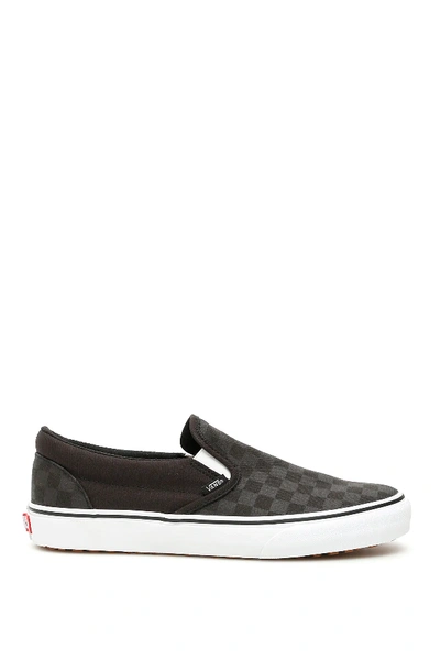 Shop Vans Unisex Checkerboard Slip-on Sneakers In Grey,black