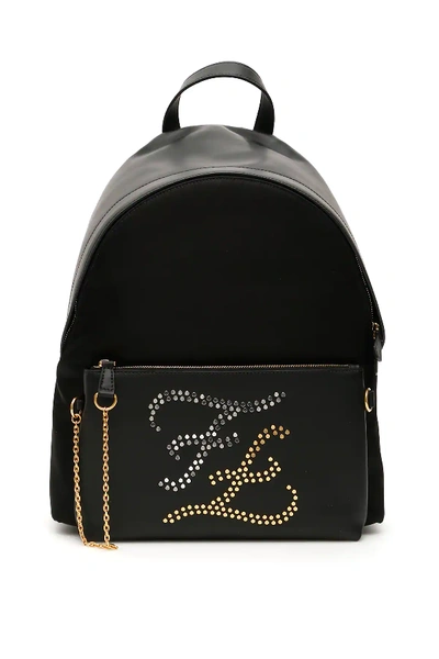 Shop Fendi Karligraphy Backpack In Black