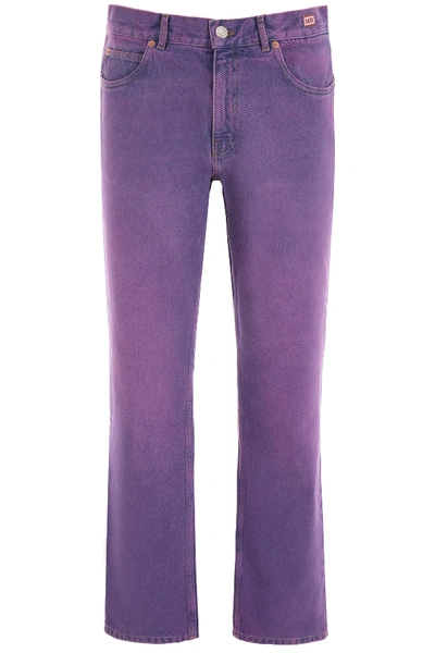 Shop Martine Rose Washed Jeans In Purple