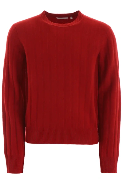 Shop Helmut Lang Ribbed Pull In Red