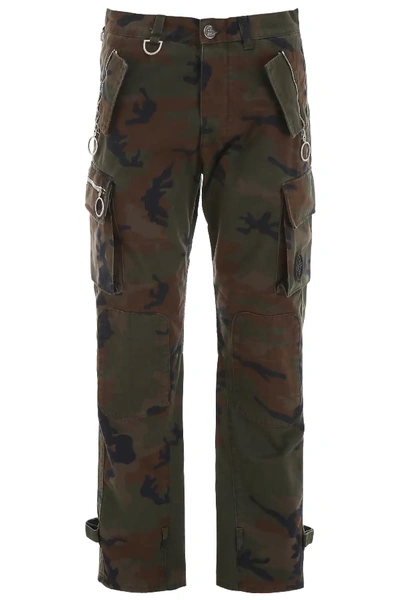 Shop Off-white Camouflage Cargo Trousers In Green,brown,black