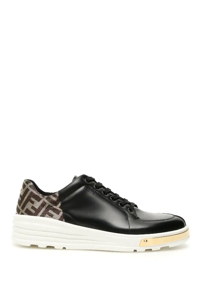 Shop Fendi Low Top Sneakers In Black