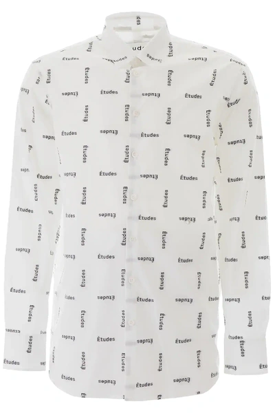 Shop Etudes Studio Logo Print Shirt In White,black