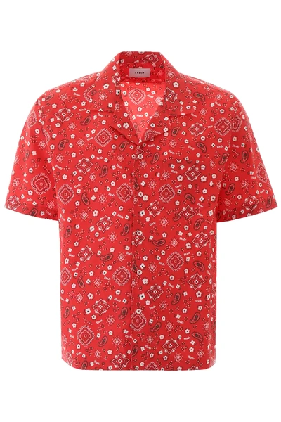 Shop Rhude Bandana Print Shirt In Red,white