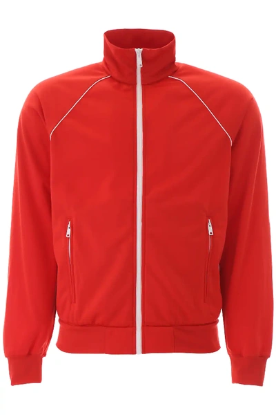Shop Prada Track Jacket In Red