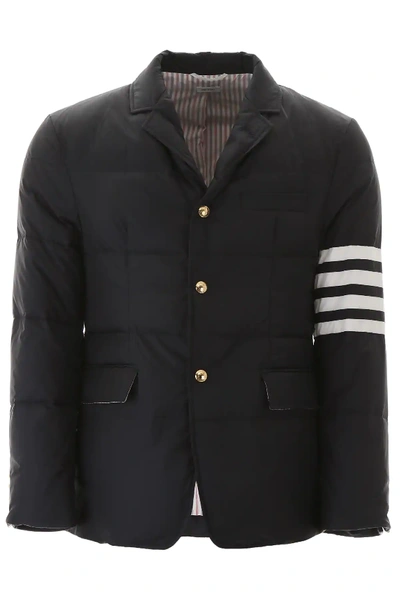 Shop Thom Browne Quilted Blazer In Blue