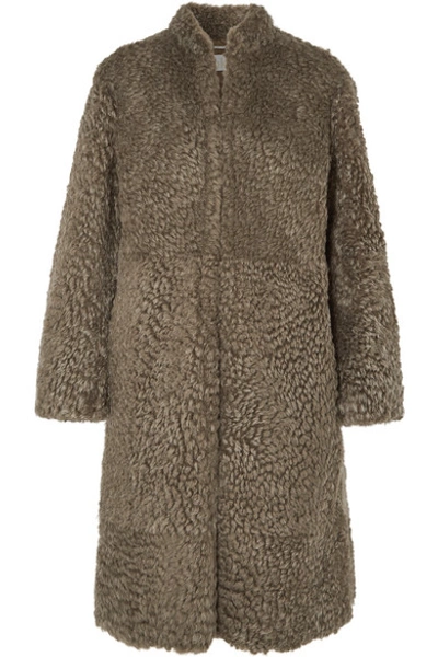 Shop Chloé Shearling Coat In Army Green