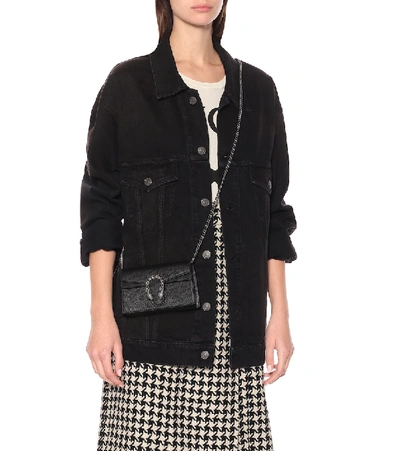 Gucci Dionysus Crystal And Leather Cross-body Bag In Black