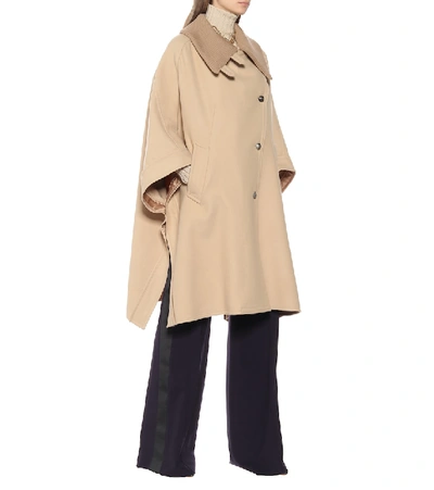 Shop Chloé Wool And Cashmere Cape In Beige