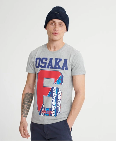 Shop Superdry Osaka Spliced T-shirt In Grey