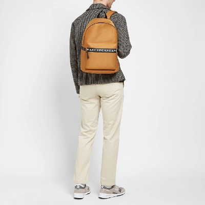 Shop Apc A.p.c. Savile Taped Logo Backpack In Brown