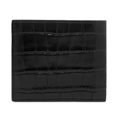 Shop Alexander Mcqueen Skull Croc Billfold Wallet In Black