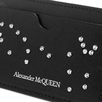 Shop Alexander Mcqueen Embellished Skull Card Holder In Black