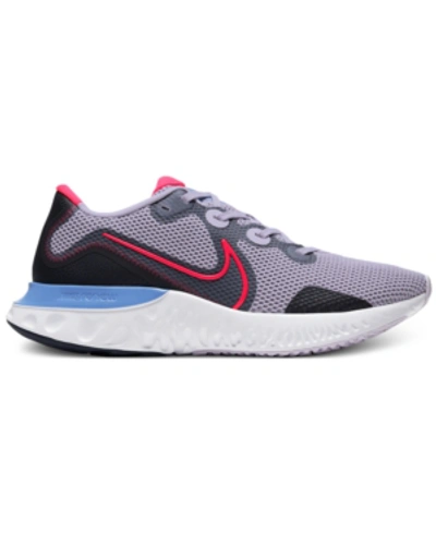 Shop Nike Men's Renew Run Running Sneakers From Finish Line In Violet Frost/flash Crimso