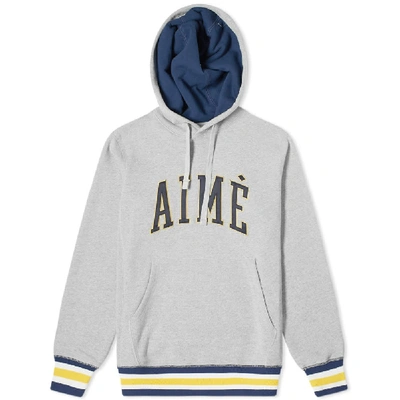 Shop Aimé Leon Dore Collegiate Popover Hoody In Grey