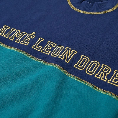 Shop Aimé Leon Dore 20oz Terry Cross Stitch Crew Sweat In Blue
