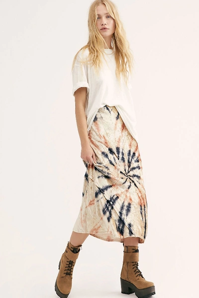 Shop Free People Serious Swagger Tie Dye Skirt In Brown