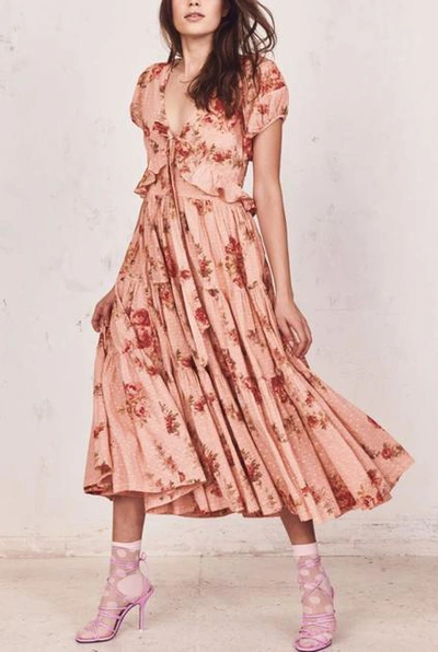 Shop Loveshackfancy Carlton Dress In Pink