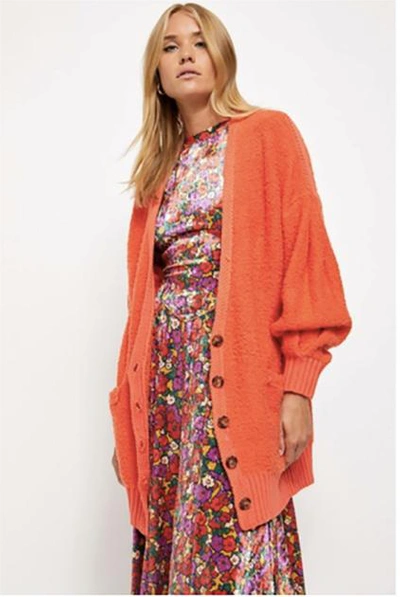 Shop Free People Snow Drop Cardi In Orange