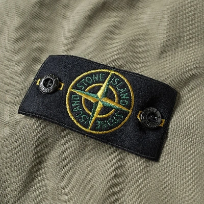 Shop Stone Island Garment Dyed Stretch Zip Overshirt In Green