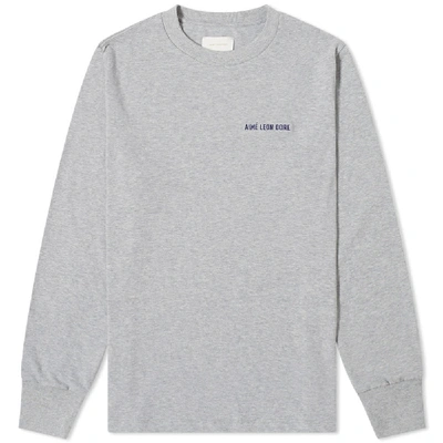 Shop Aimé Leon Dore Long Sleeve Jersey Logo Tee In Grey