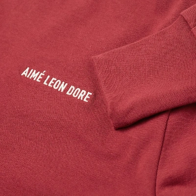 Shop Aimé Leon Dore Long Sleeve Jersey Logo Tee In Red