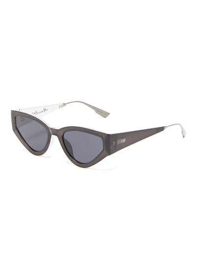 Shop Dior '1' Oversized Cat Eye Acetate Frame Sunglasses In Grey