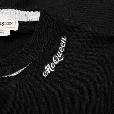 Shop Alexander Mcqueen Logo Crew Knit In Black
