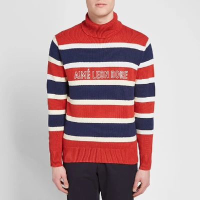 Shop Aimé Leon Dore Turtleneck Knit In Red