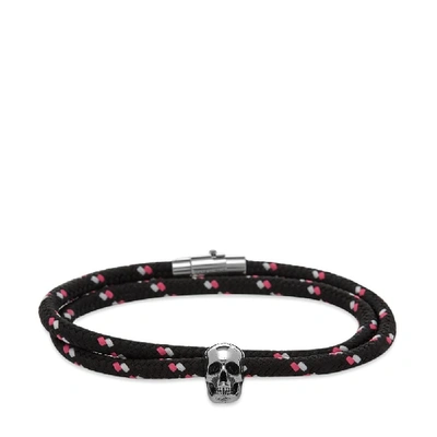 Shop Alexander Mcqueen Skull Rope Friendship Bracelet In Black