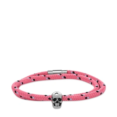 Shop Alexander Mcqueen Skull Rope Friendship Bracelet In Pink